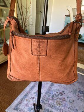 Harbour 2nd Brown "VERA" Leather Crossbody Bag in Cognac  **Free Shipping**